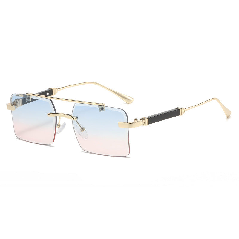 Lunettes de soleil carrées à double faisceau pour hommes