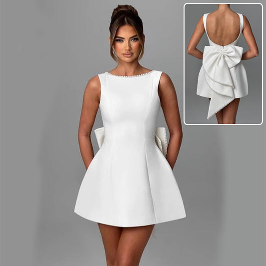 Robe Été Slim Sans Manches Mode  Pearls DU DOS