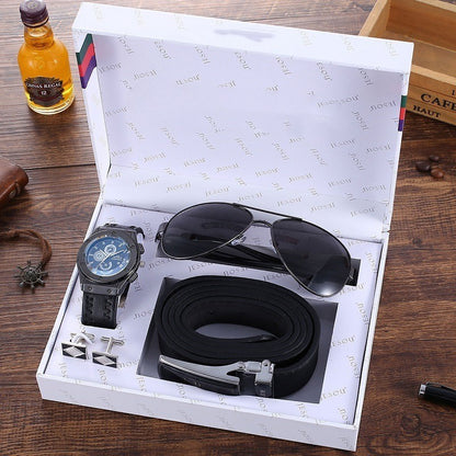 Ceinture d’affaires Portefeuille Montre-bracelet Stylo Coffret cadeau pour hommes